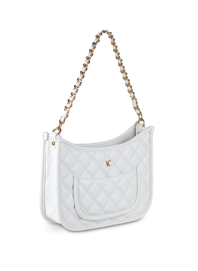 فينتشي حقيبة كتف نسائية مطرزة بحزام السلسلة